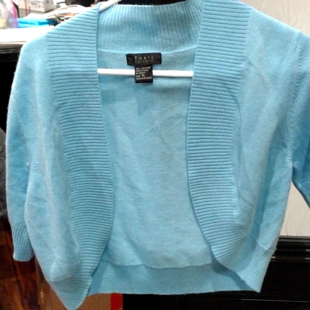 Forte turquoise cashmere shrug